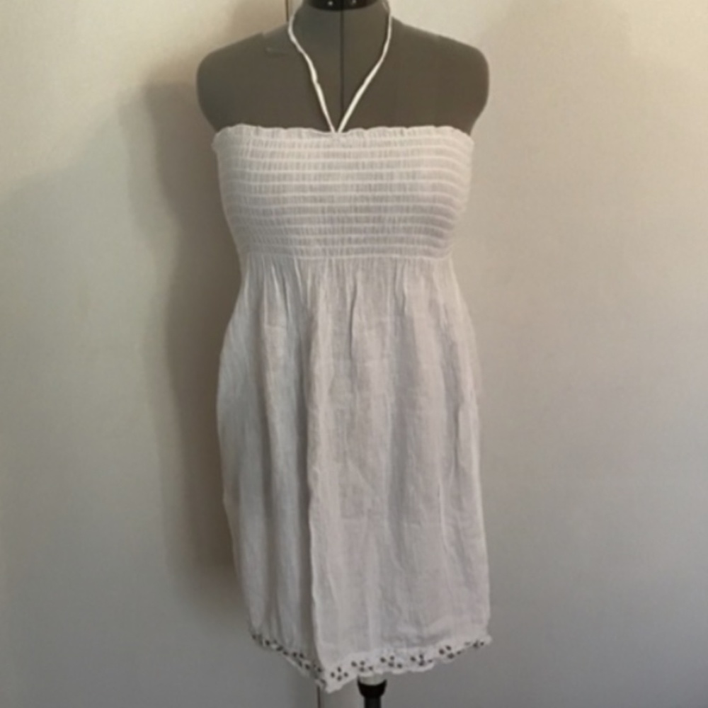 ISA Tie-Back Smocked Mini Cotton Dress Size XS - Picture 5 of 5